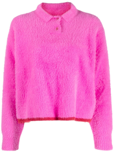 Shop Jacquemus Le Polo Neve Polo Shirt In Pink