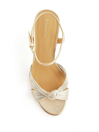 Reformation Petra Cylinder Heel Sandal In Gold