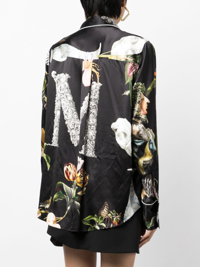 Shop Monse Layered-effect Silk Shirt In Black