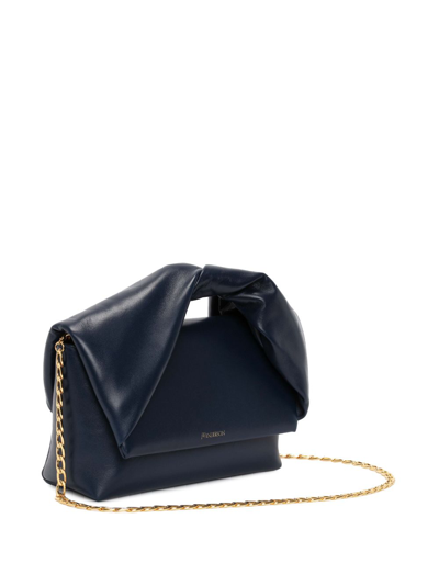 Shop Jw Anderson Large Twister Leather Bag In Blue