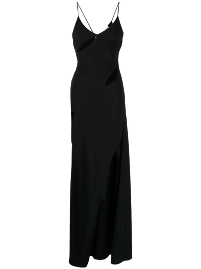 Shop Monse Cut-out Detail Long Slip Dress In Black