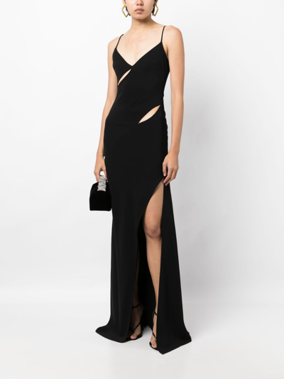 Shop Monse Cut-out Detail Long Slip Dress In Black