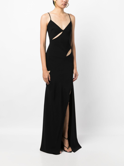 Shop Monse Cut-out Detail Long Slip Dress In Black