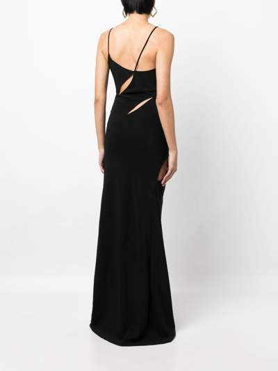 Shop Monse Cut-out Detail Long Slip Dress In Black