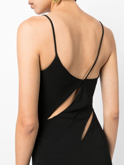 Shop Monse Cut-out Detail Long Slip Dress In Black