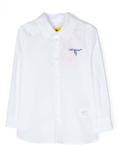 Off-white Logo-print Cotton Shirt In White