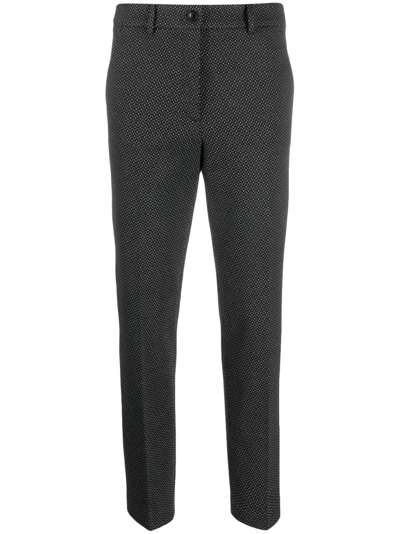 Shop Seventy Monogram-pattern Tapered-leg Trousers In Grey