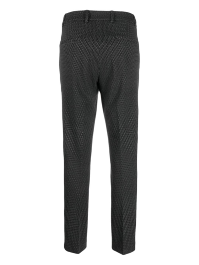 Shop Seventy Monogram-pattern Tapered-leg Trousers In Grey