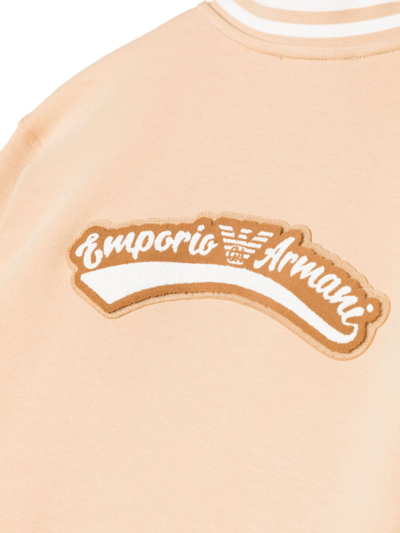 Shop Emporio Armani Logo-patch Bomber Jacket In Neutrals