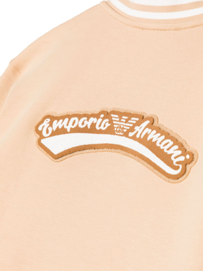 Emporio Armani Logo-patch Bomber Jacket In Neutrals