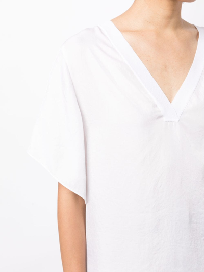 Shop Vince V-neck Short-sleeved T-shirt In White