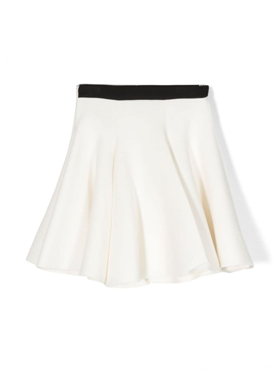Shop Twinset Logo-plaque Flared Skirt In White