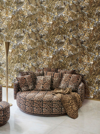 Shop Dolce & Gabbana Leopard-print Wallpaper In Brown