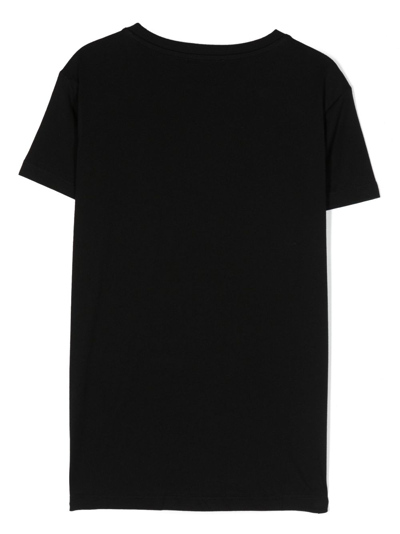 Shop Balmain Logo-print Cotton T-shirt In Black