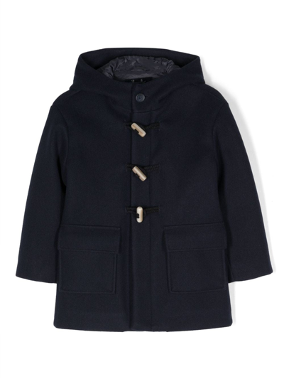 Il Gufo Montgomery Hooded Duffle Coat In Blue
