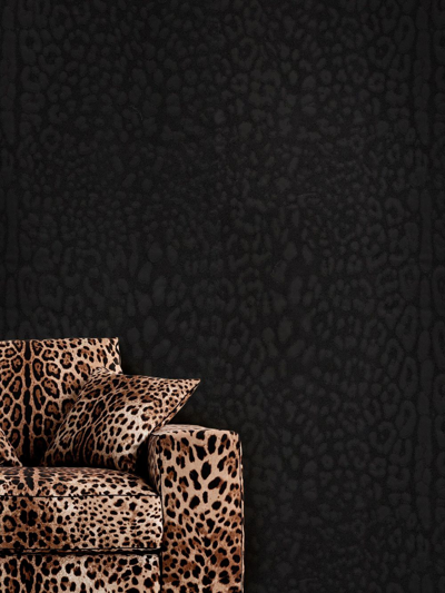 Shop Dolce & Gabbana Leopard-print Wallpaper In Black