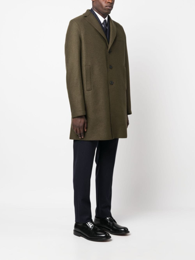 Shop Harris Wharf London Single-breasted Virgin-wool Coat In Green