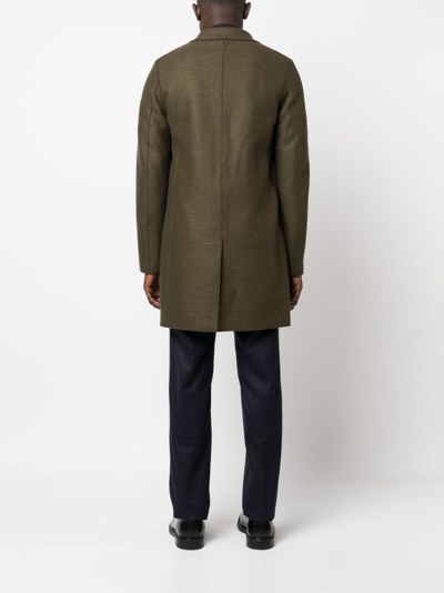 Harris Wharf London Single-breasted Virgin-wool Coat In Green
