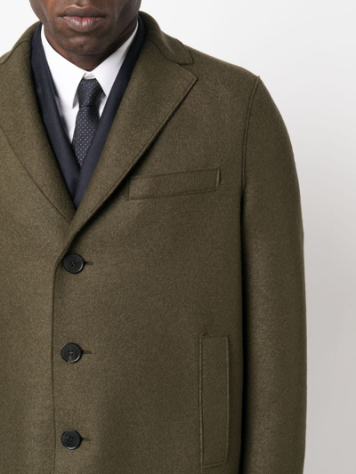 Harris Wharf London Single-breasted Virgin-wool Coat In Green
