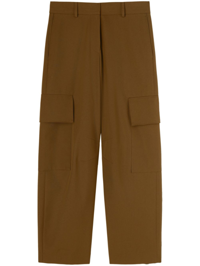 Shop Palm Angels Tapered Cargo Trousers In Brown