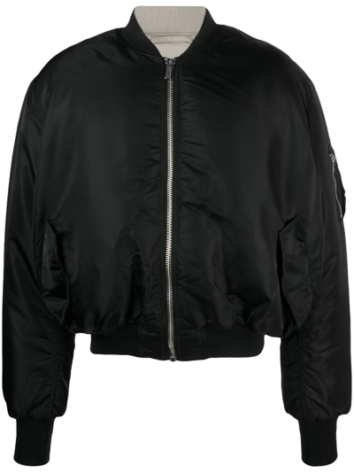 Shop Vtmnts Reversible Zipped Bomber Jacket In Black