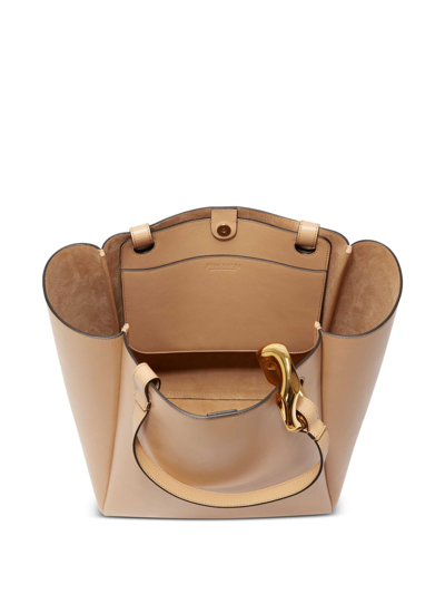 Shop Jw Anderson Jwa Corner Leather Tote Bag In Neutrals