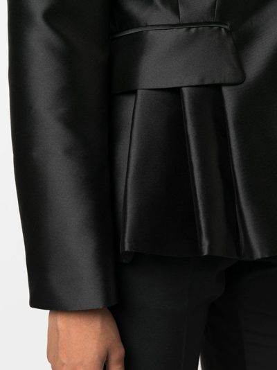 Shop Alberta Ferretti Dart-detail Peplum Blazer In Black