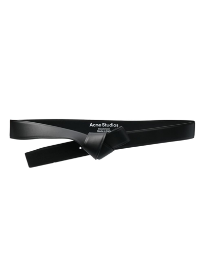 Acne Studios Knot-detail Leather Belt In Black