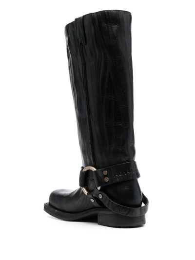 Shop Acne Studios 30mm Knee-high Leather Boots In Black