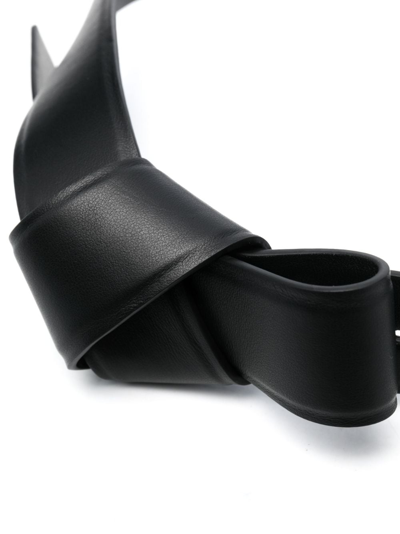 Acne Studios Knot-detail Leather Belt In Black