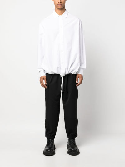 Shop Barena Venezia Drawstring-hem Cotton Shirt In White