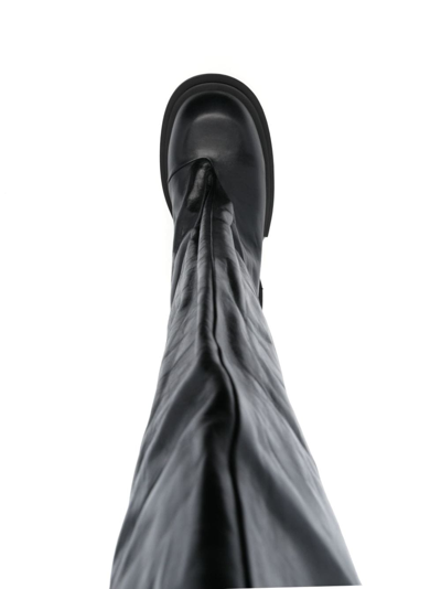 Rick Owens Bogun 78mm Leather Flared Boots In Black