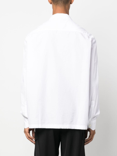 Shop Barena Venezia Drawstring-hem Cotton Shirt In White
