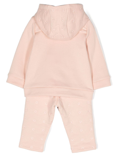 Shop Chloé Floral-embroidered Cotton Tracksuit Set In White
