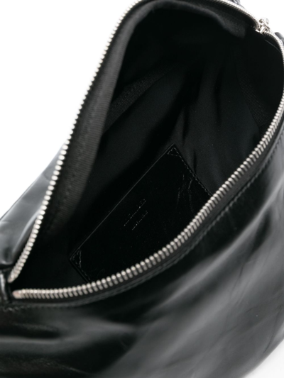 Shop Jil Sander Logo-embossed Leather Belt Bag In Black