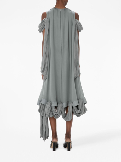 Shop Jw Anderson Asymmetric Sleeveless Midi Dress In Grey