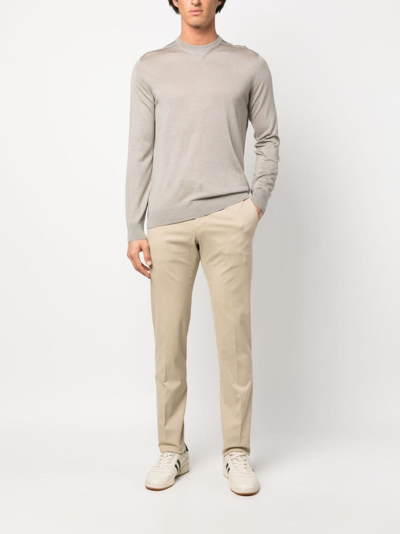Incotex Pressed-crease Slim-cut Chinos In Neutrals