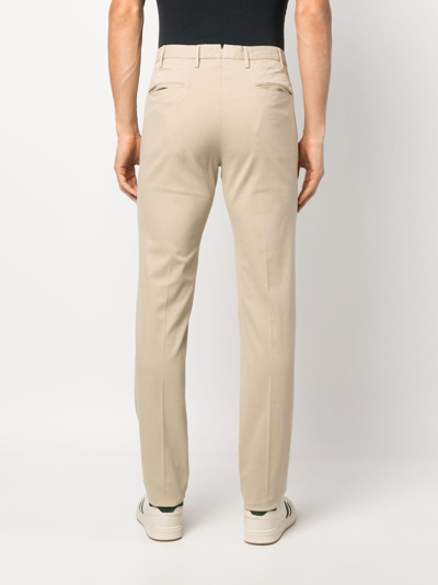 Incotex Pressed-crease Slim-cut Chinos In Neutrals