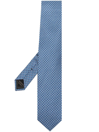 Shop Brioni Pointed-tip Silk Tie In Blue
