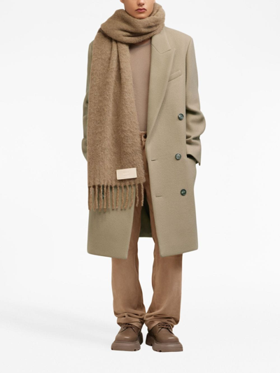 Shop Ami Alexandre Mattiussi Double-breasted Wool Coat In Neutrals