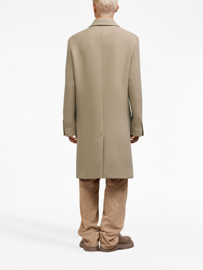 Shop Ami Alexandre Mattiussi Double-breasted Wool Coat In Neutrals