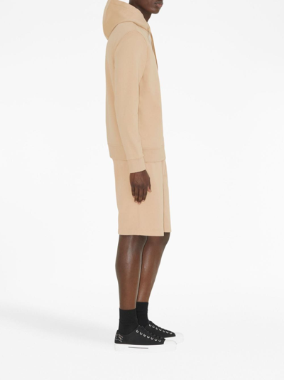 Shop Burberry Ekd-embroidery Cotton Hoodie In Neutrals