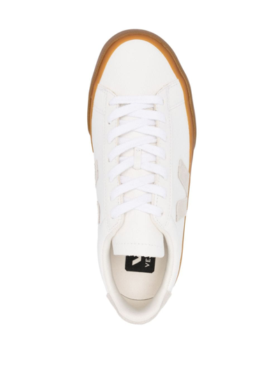 Shop Veja Campo Leather Sneakers In White
