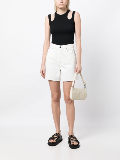 Slvrlake Sienna High Waist Cutoff Denim Shorts In White