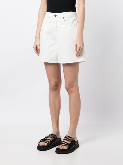 Shop Slvrlake Thigh-length Denim Shorts In White