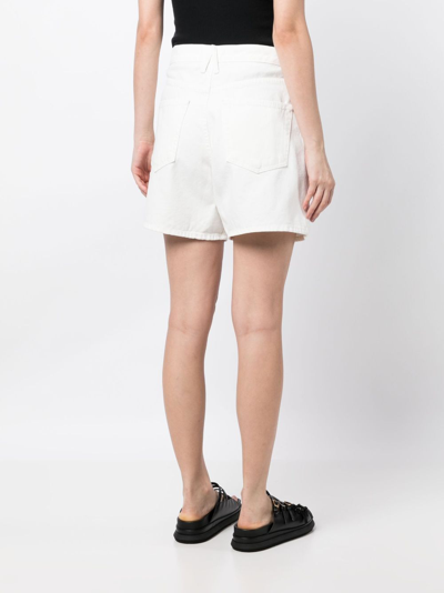 Slvrlake Sienna High Waist Cutoff Denim Shorts In White