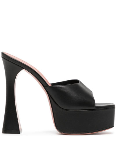 Shop Amina Muaddi Open-toe Platform Sandals In Black