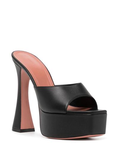 Amina Muaddi Dalida Patent Leather Platform Mules In Black