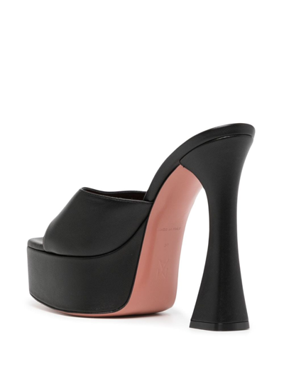 Amina Muaddi Dalida Patent Leather Platform Mules In Black