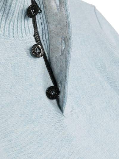 Stone Island Compass-motif Knitted Top In Blue